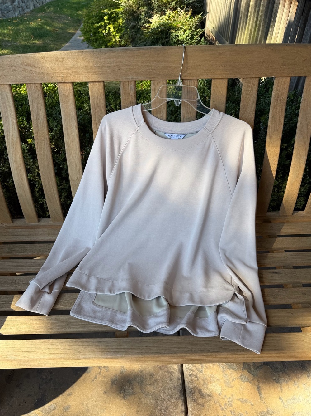 Athleta Seasoft Crewneck Sweatshirt, Oatmeal, Size L